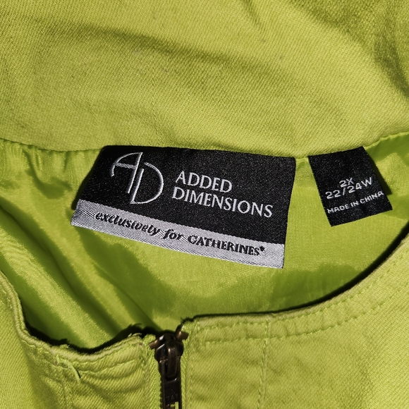 Added Dimensiins Ladies Green Denim jacket - Picture 3 of 3